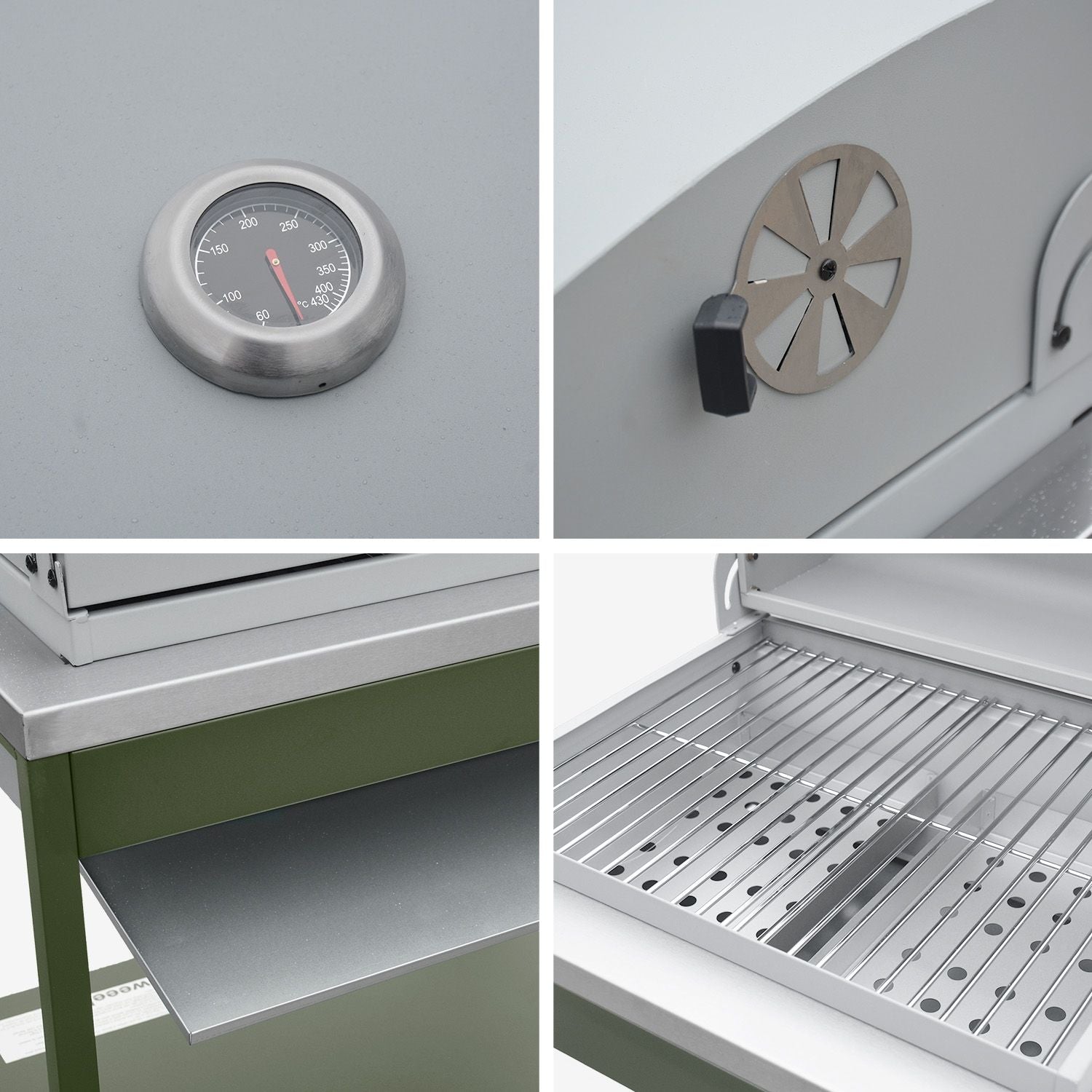 Charcoal grill, stainless steel, chrome-plated grid 2