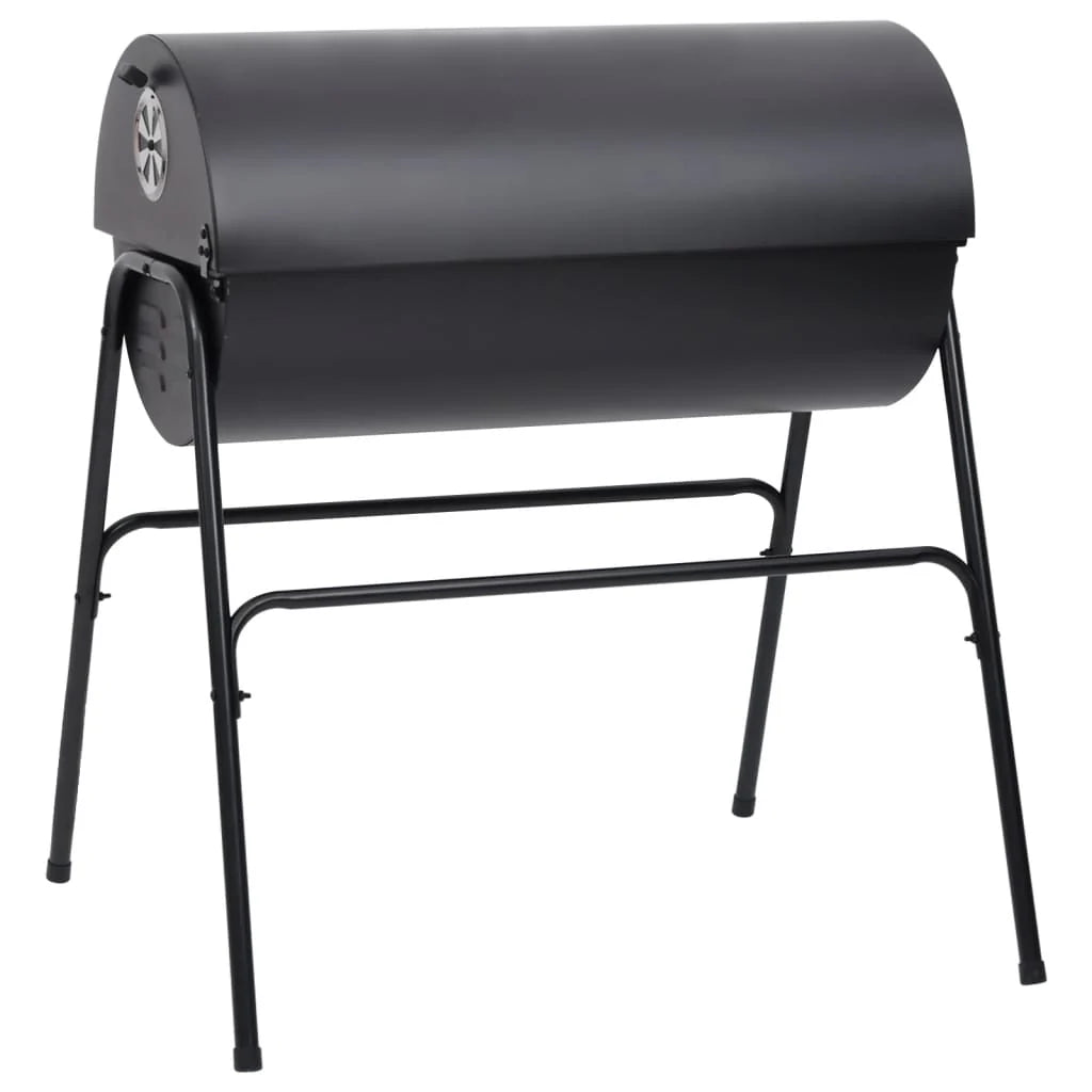 2025 grill with 2 black grates – portable steel grill measuring 80x95x90 cm