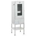 vidaXL Galvanised Steel Smoker BBQ with Table