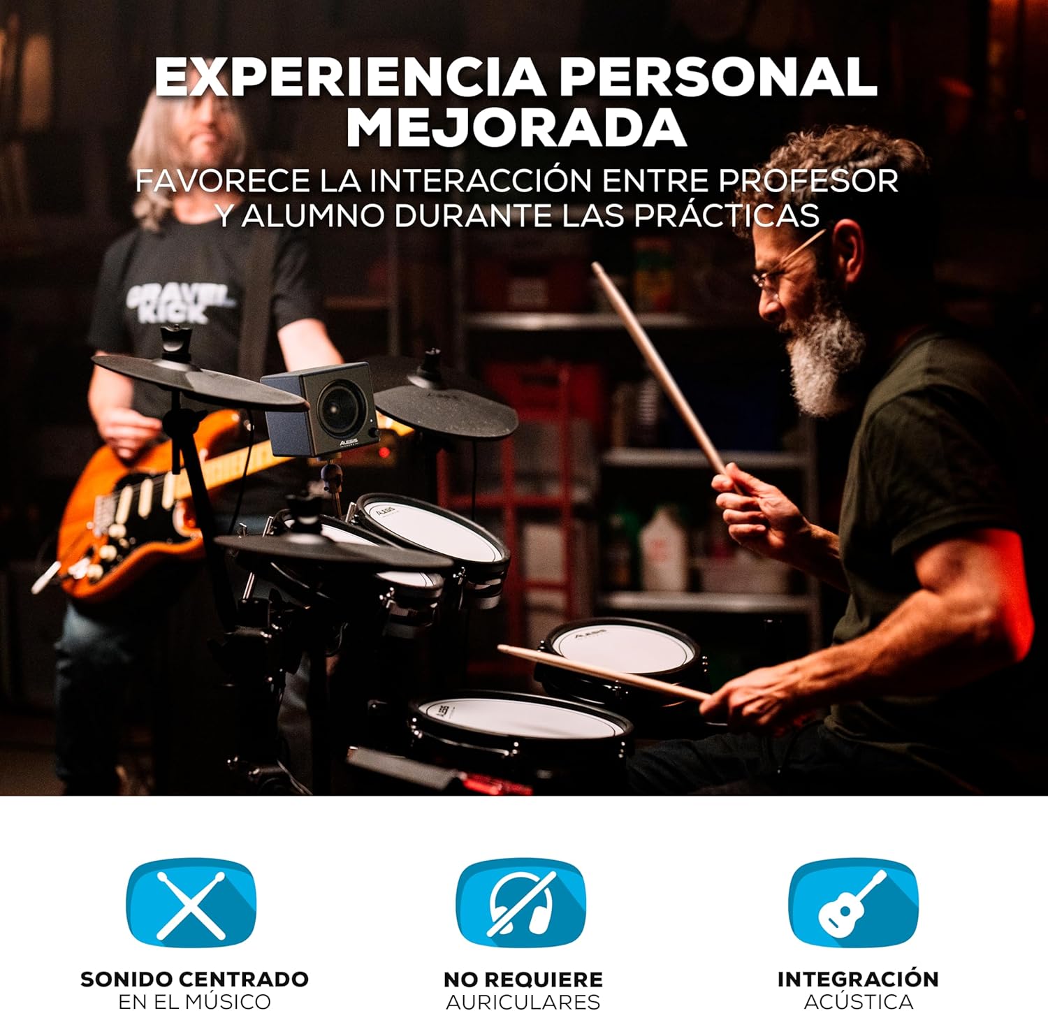 Alesis Nitro Max Kit Batería Electrónica con Parches Silenciosos de Malla, Caja de Doble Zona de 10", Bluetooth, 440+ Sonidos Auténticos, Lecciones Drumeo, USB MIDI, Pedal de Bombo